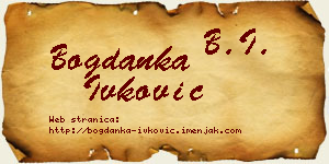Bogdanka Ivković vizit kartica